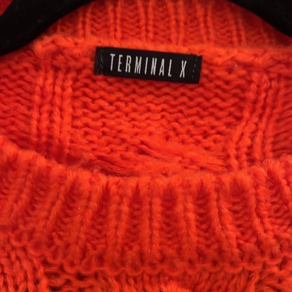 Women’s Orange Jumper Sweater Oversized size S long sleeve - Picture 2 of 9